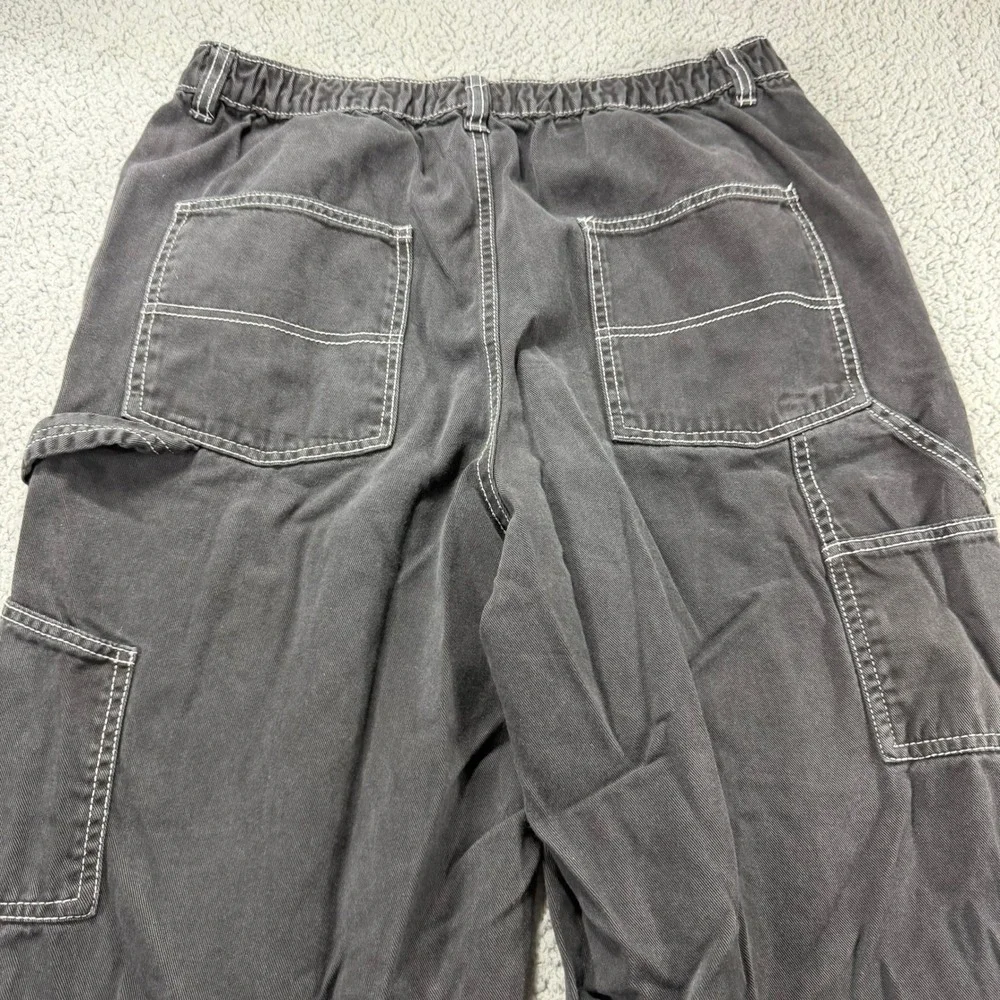 Aeropostale Womens Carpenter Pants Black Contrast Stitch Wide Leg Utility Large